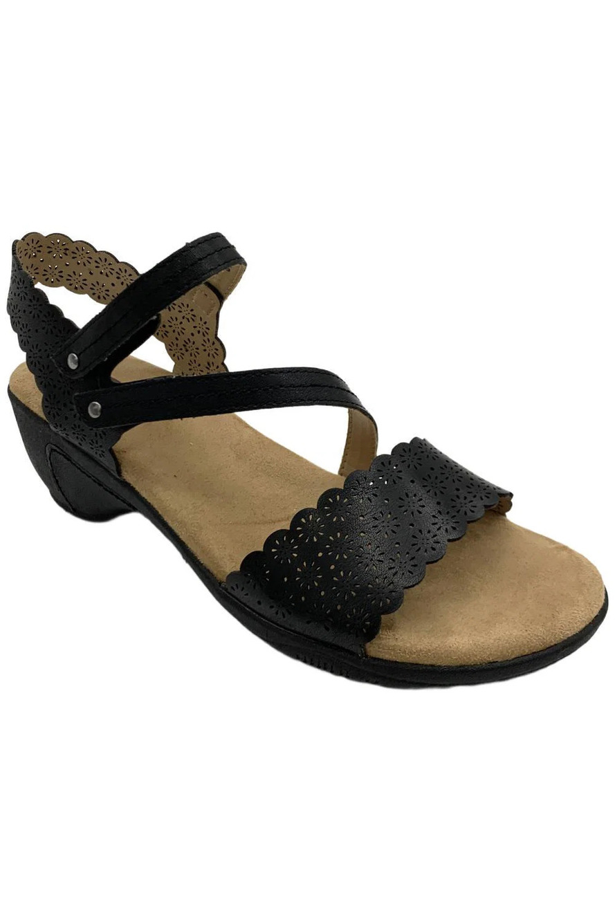 JBU Women's Gracie Demi Wedge Sandal Black - Medium